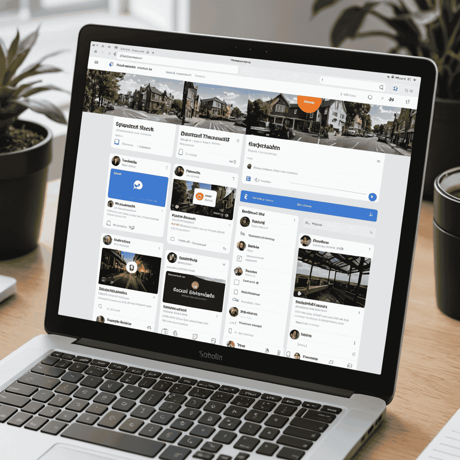 Dashboard of a social media management tool showing multiple social media accounts and post scheduling features