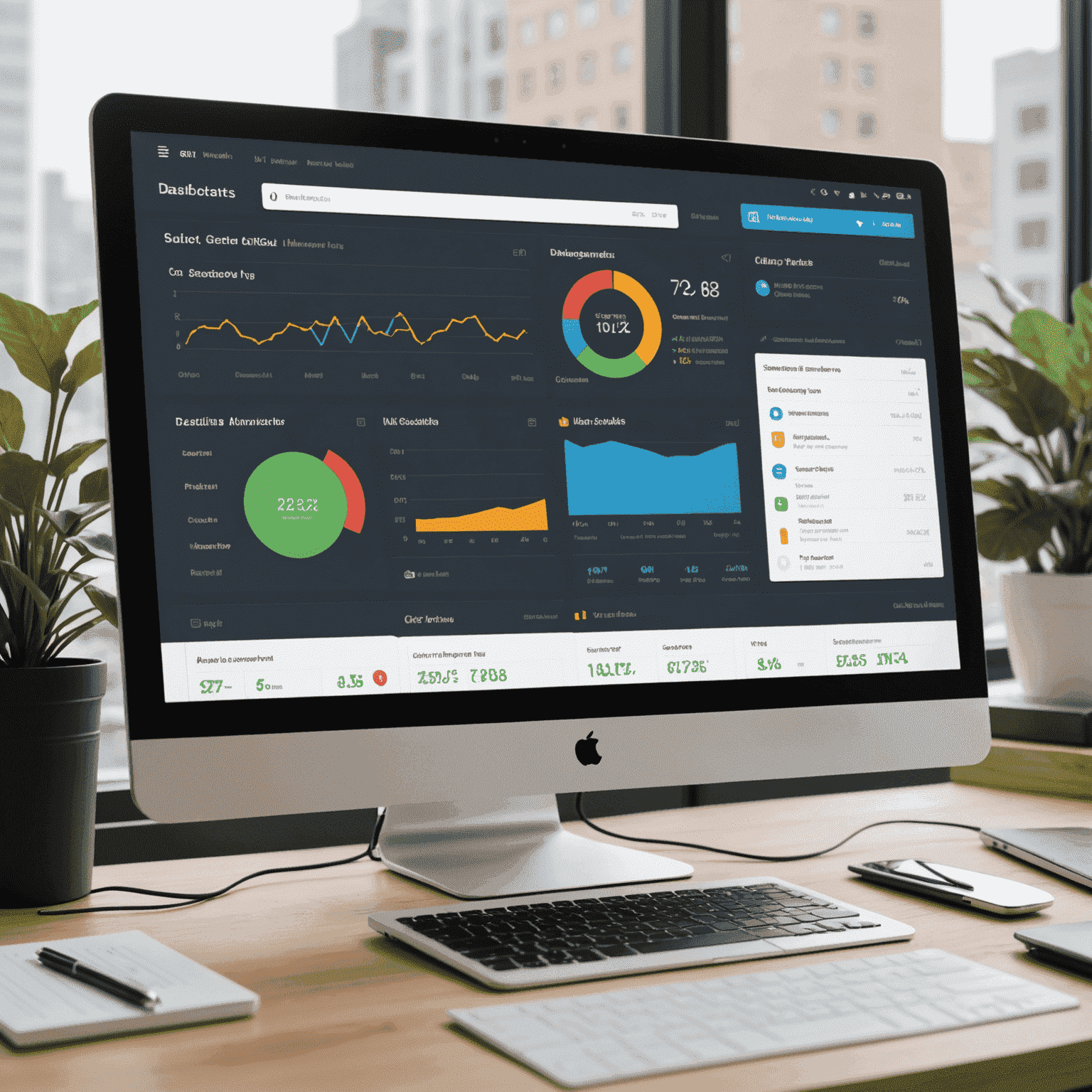 A user-friendly CRM interface showing a dashboard with customer data, sales pipeline, and task management features