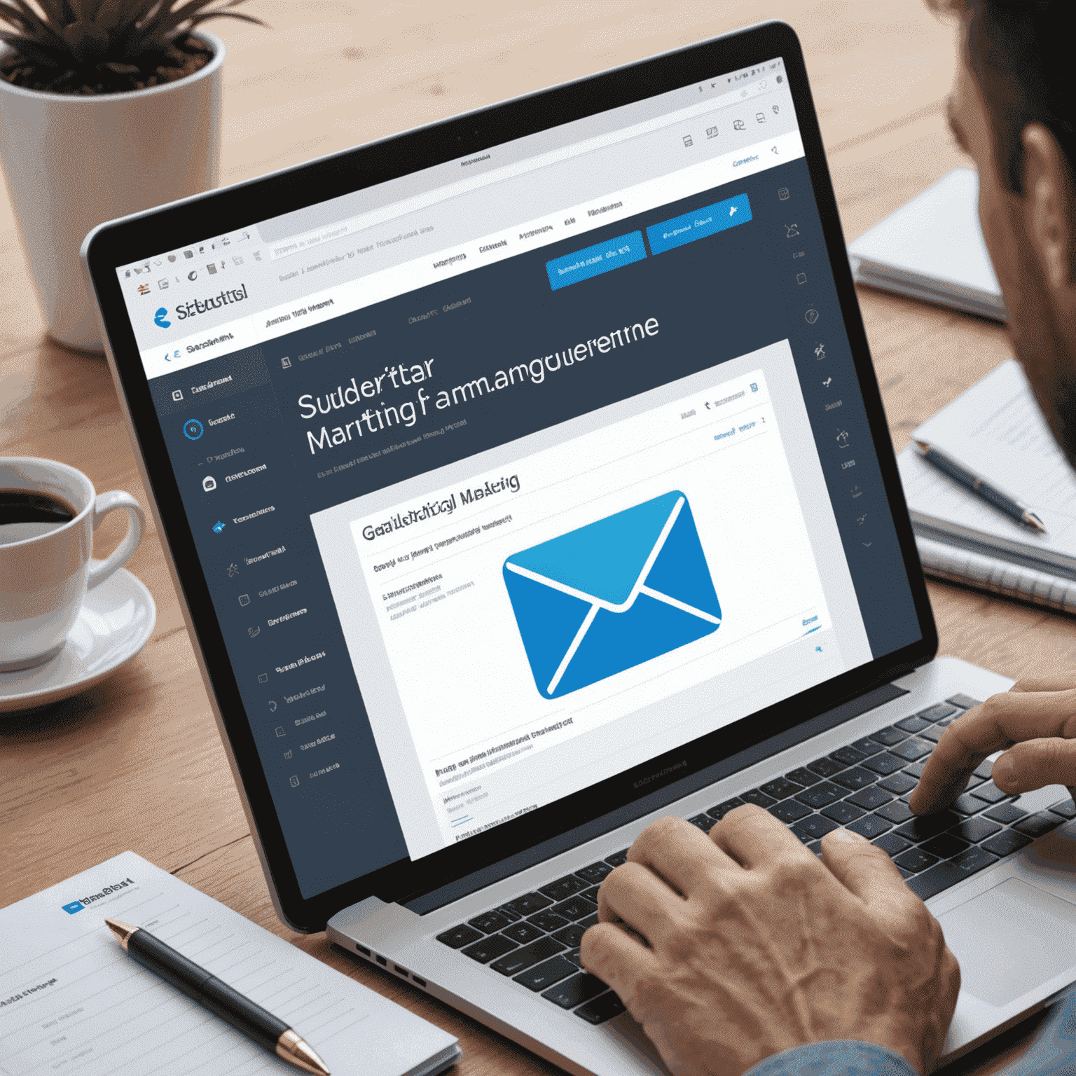 Email marketing platform interface showing campaign creation and subscriber management
