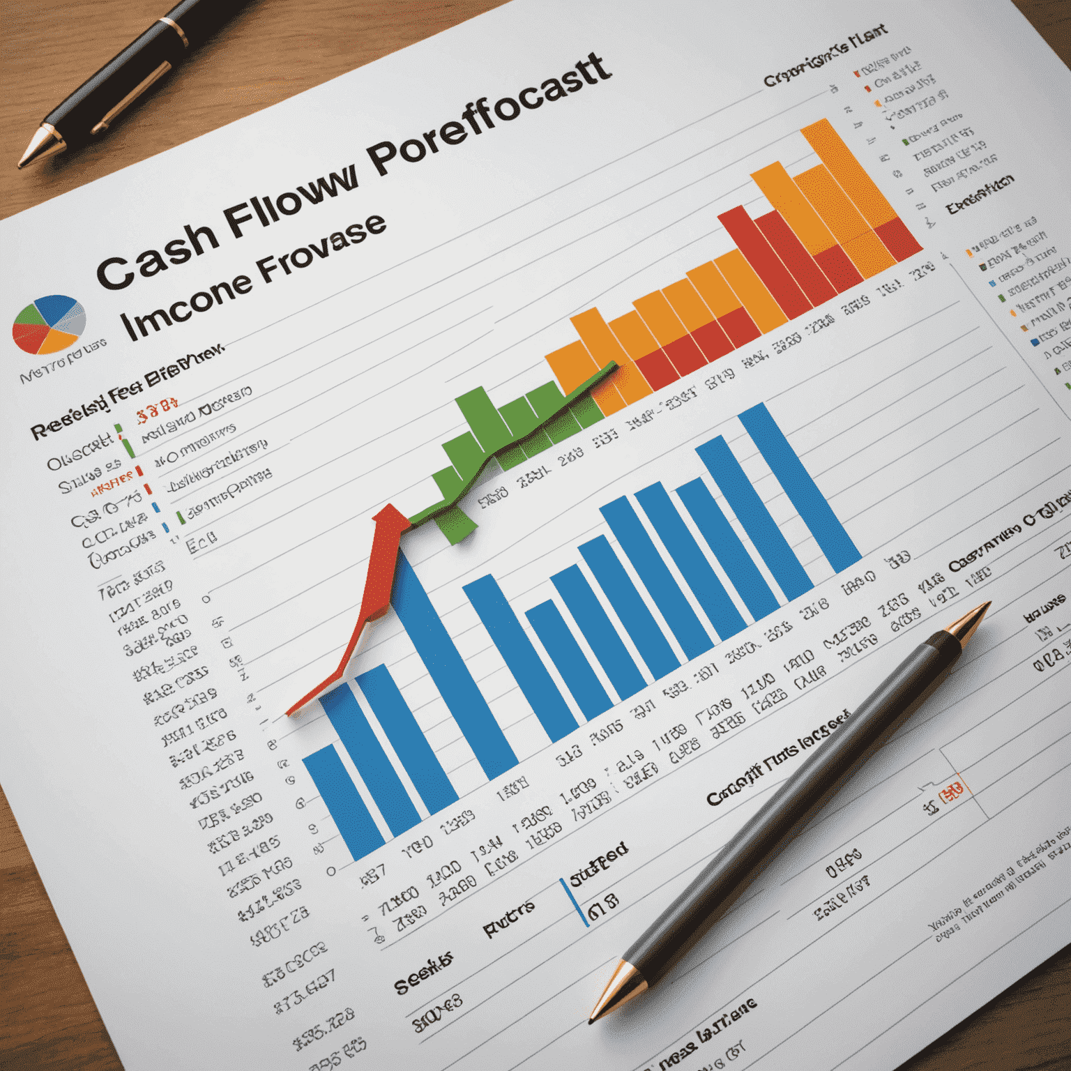 A cash flow forecast chart with income and expense projections