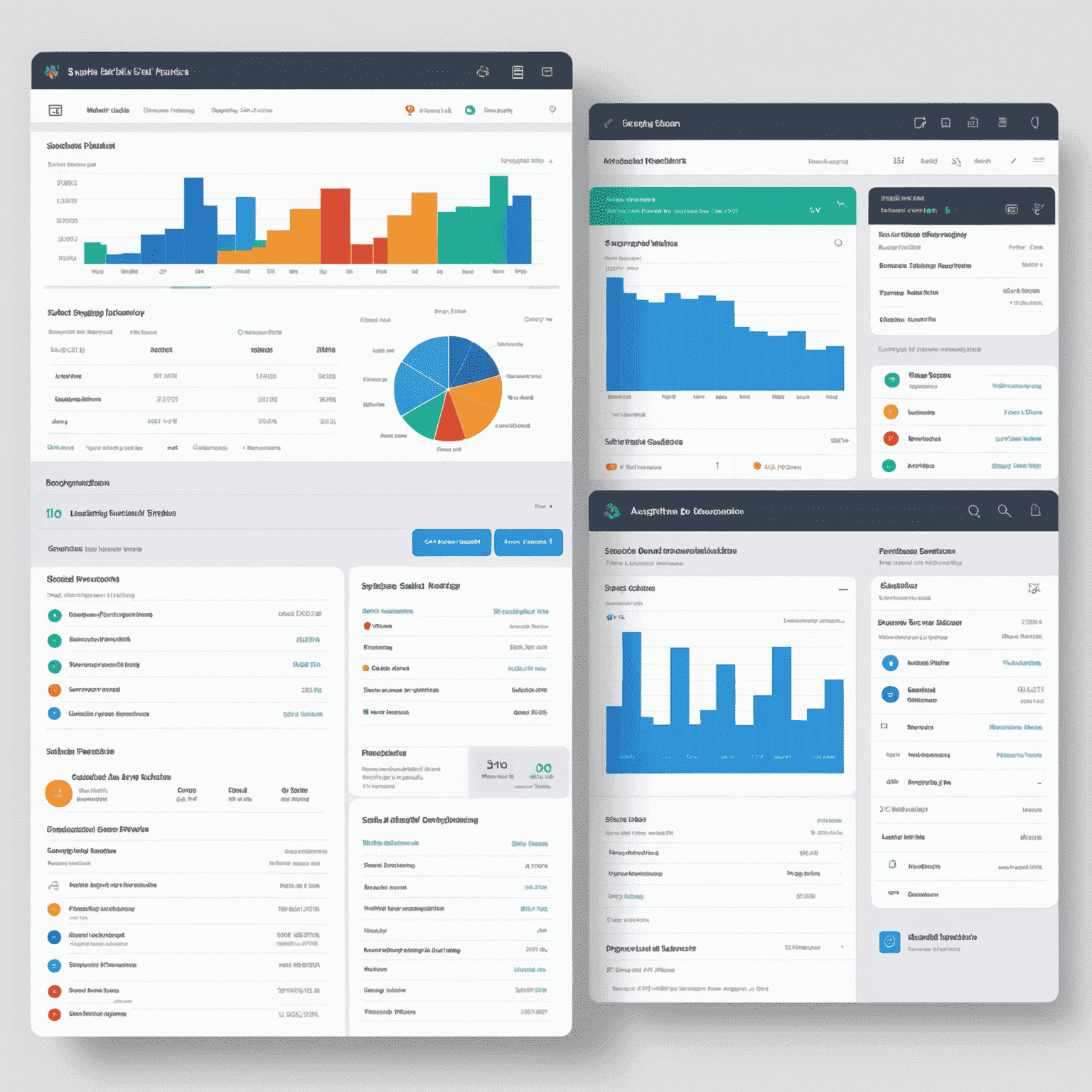 An advanced CRM sales pipeline view with multiple stages, deal values, and probability indicators