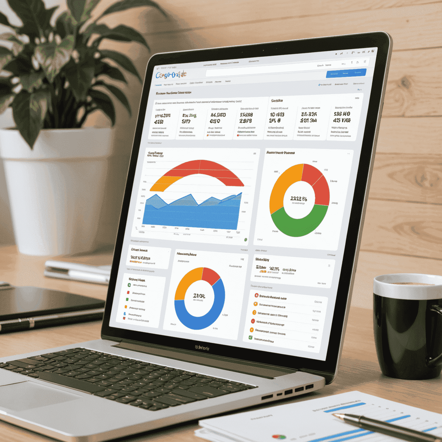 SEO tool dashboard showing keyword rankings, backlink analysis, and site audit features