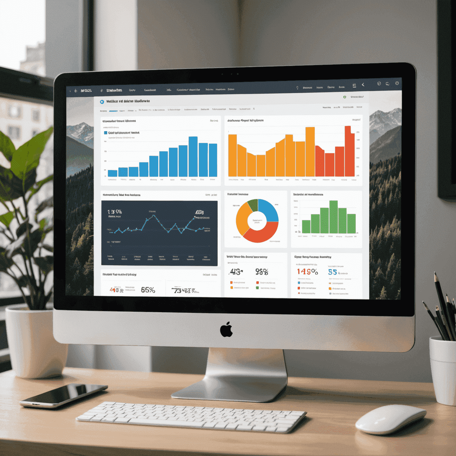 Analytics dashboard showing website traffic, user behavior, and conversion metrics
